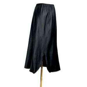 Warners‎ Vintage Slip Womens Sz S Long Black Lace Trim Made In USA